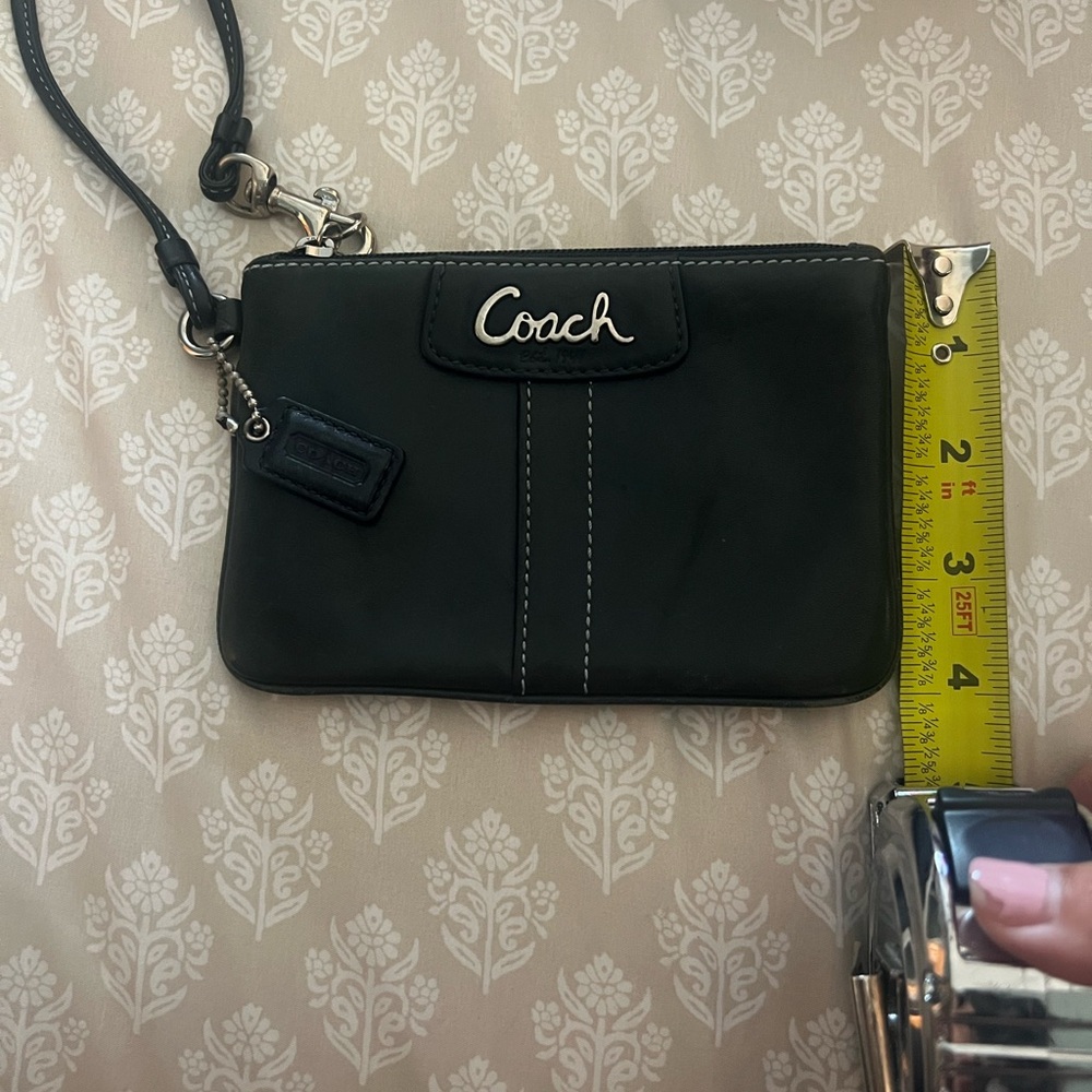 Coach Dark Leather Wristlet - Picture 4 of 4